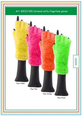 Carnaval Softy Fingerless Gloves Fluor Yellow