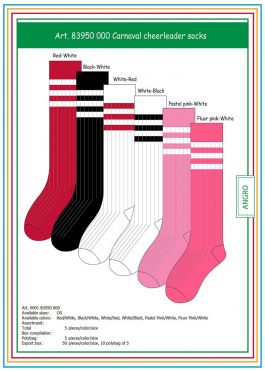 Carnaval Cheerleader Socks White/Black