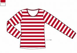 T-Shirt Long Sleeve ''Dorus'' Red/White