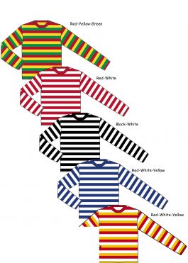 Carnaval shirt Children long sleeve Red/Yellow/Green