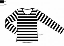 T-Shirt Long Sleeve ''Dorus'' Black/White