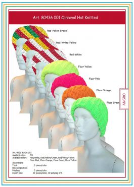 Knitted Hat Red/Yellow/Green