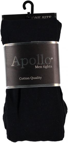 Men Tights Plain Cotton Black