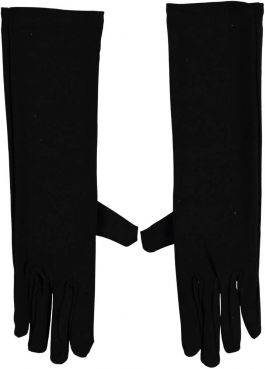 Nylon Gloves Long Black