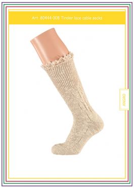 Tiroler Sokken Met Kant Multi Beige