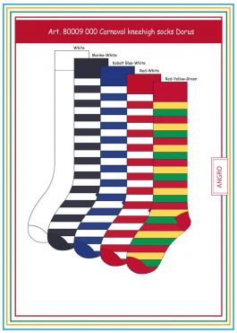 Carnaval Kneehigh Socks 'Dorus' Marine/ White