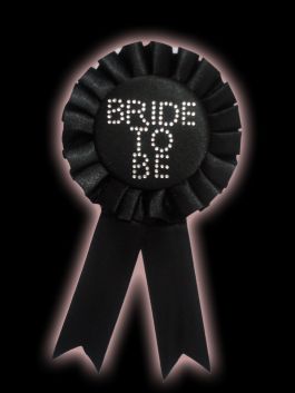 bride to be Black Rosette met Stones
