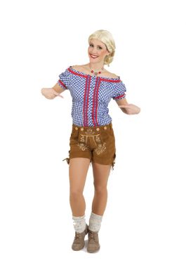 Trachtenbluse Deluxe blauw