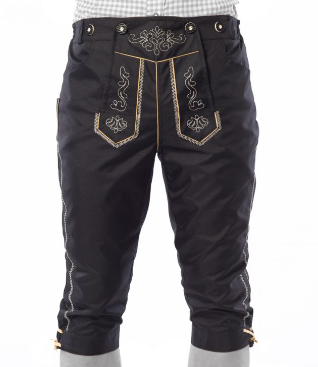 Lederhose Karl (3/4), black, incl suspenders