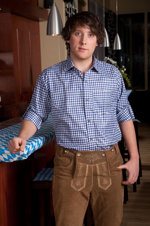 Trachtenshirt Blue Slim Fit