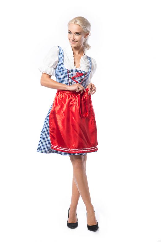 Oktoberfest Dress Birgitt Blue/Red