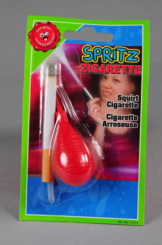 Squirting cigaret on card