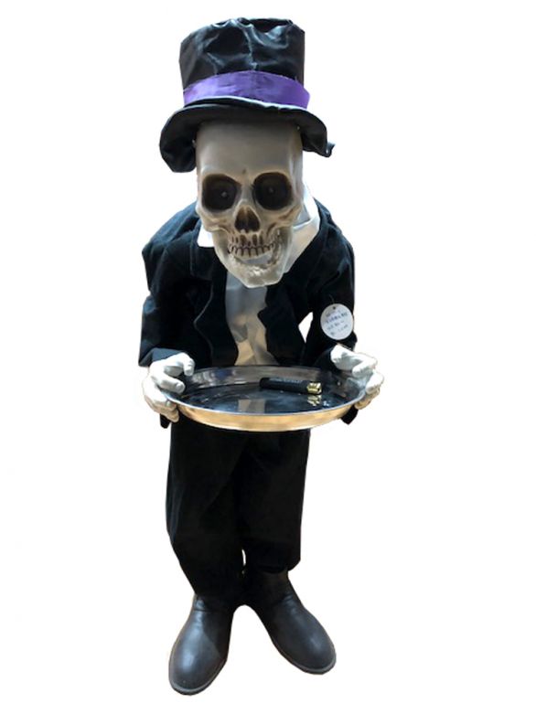Skeleton Butler, bewegend met licht en geluid 100 cm / One-size