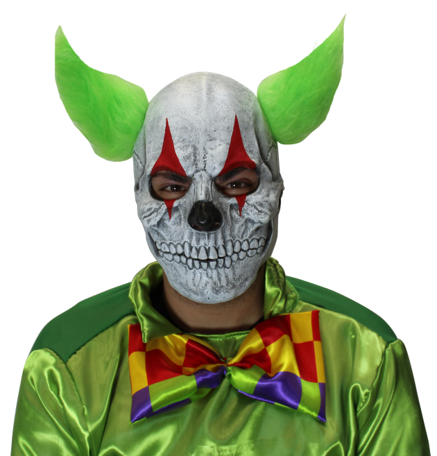 Gezichtsmasker met haar - Clown Skull / One-size