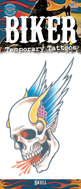 Biker Tattoo Gevleugelde Schedel