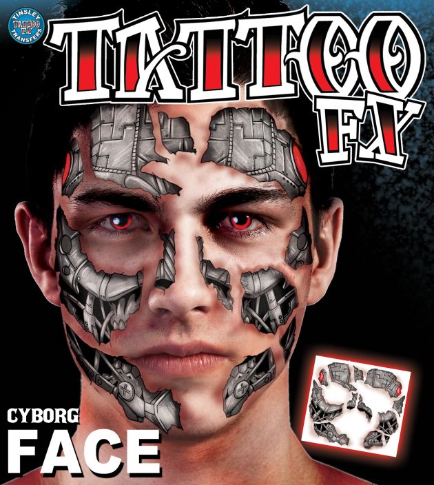 Gezichts Tattoo 'Cyborg'