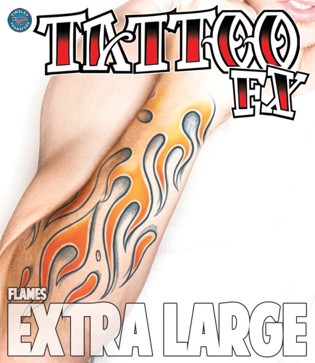 X-Tra Grote Tattoo FX - Vlammen