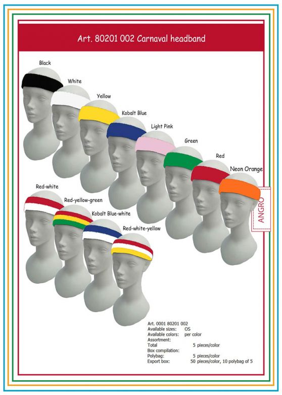 Carnaval Head-Band Red/Yellow/Green