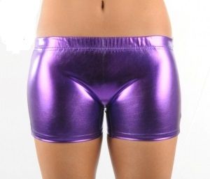 Shiny Hot Pants Purple